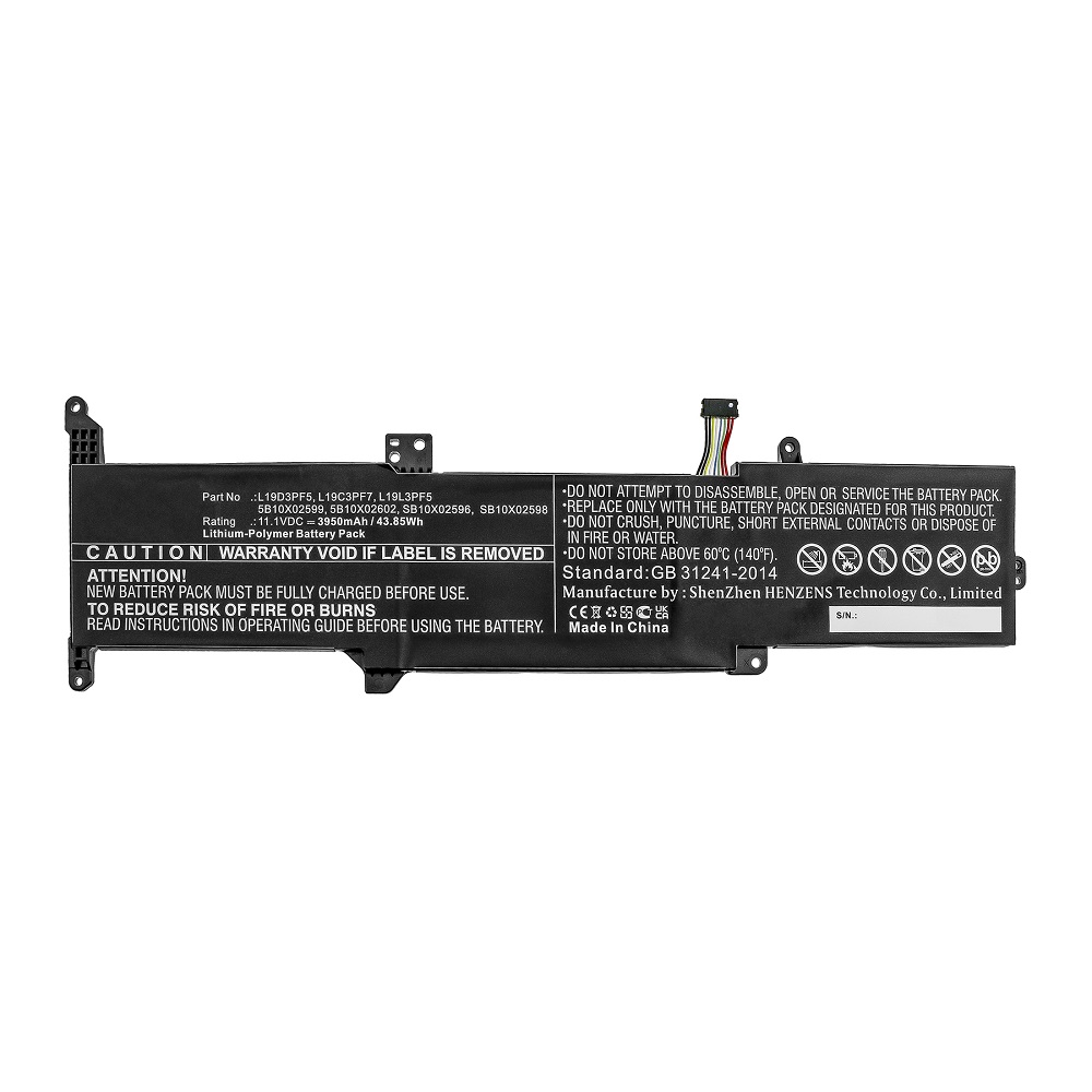 Synergy Digital Laptop Battery, Compatible with Lenovo L19C3PF7 Laptop Battery (Li-Pol, 11.1V, 3950mAh)