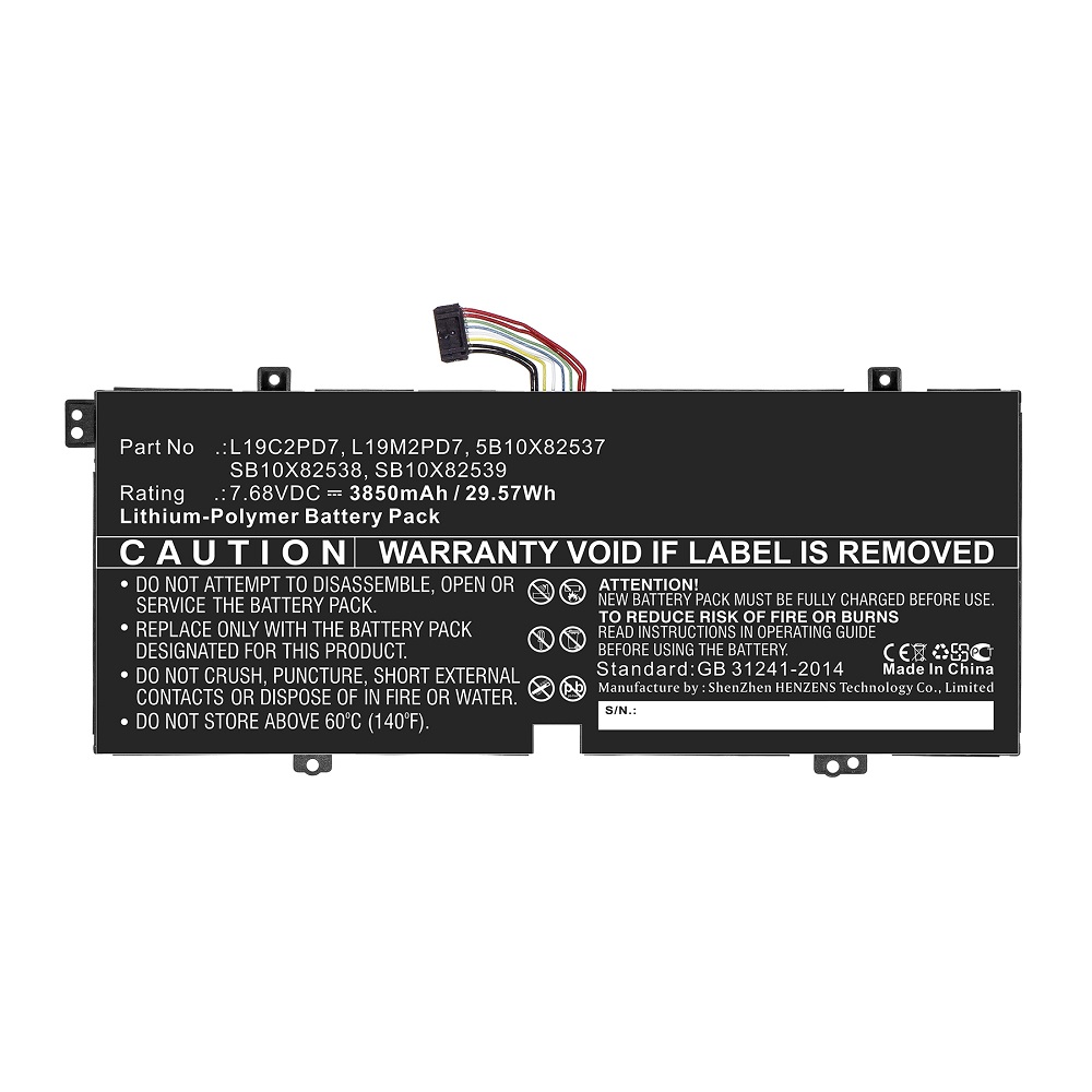 Synergy Digital Laptop Battery, Compatible with Lenovo L19C2PD7 Laptop Battery (Li-Pol, 7.68V, 3850mAh)