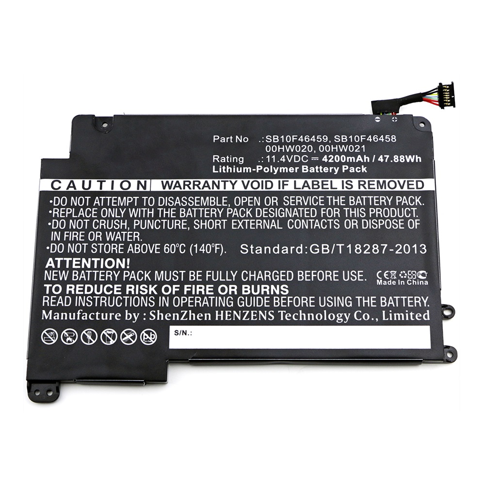 Synergy Digital Laptop Battery, Compatible with Lenovo SB10F46458 Laptop Battery (Li-Pol, 11.4V, 4200mAh)