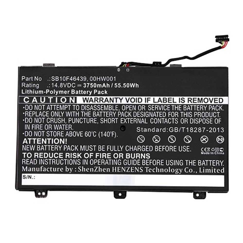 Synergy Digital Laptop Battery, Compatible with Lenovo SB10F46438 Laptop Battery (Li-Pol, 14.8V, 3750mAh)