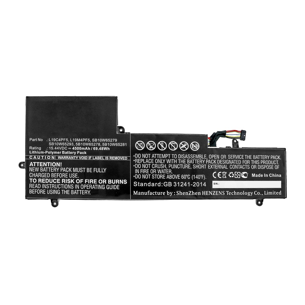 Synergy Digital Laptop Battery, Compatible with Lenovo L19C4PF5 Laptop Battery (Li-Pol, 15.44V, 4500mAh)