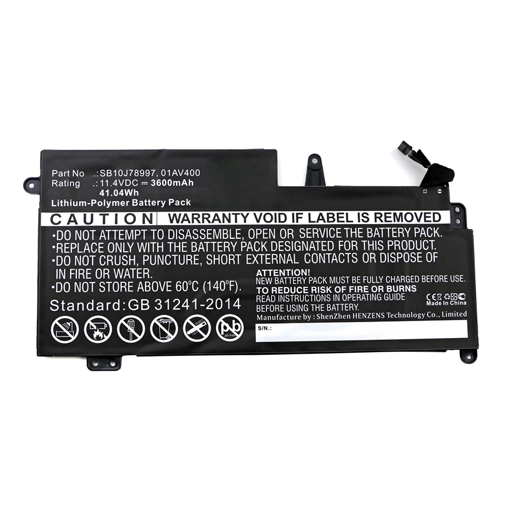 Synergy Digital Laptop Battery, Compatible with Lenovo SB10J78997 Laptop Battery (Li-Pol, 11.4V, 3600mAh)