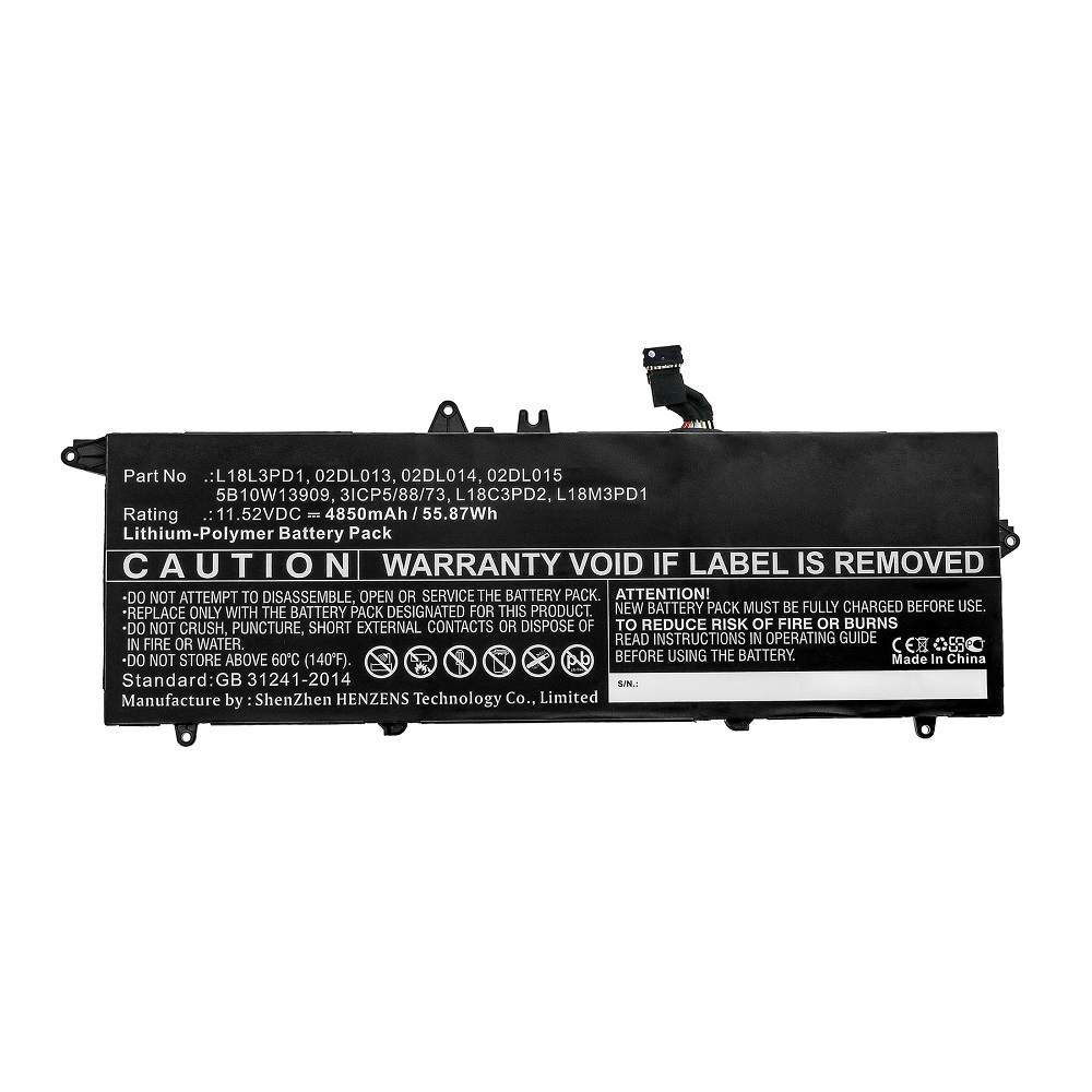 Synergy Digital Laptop Battery, Compatible with Lenovo L18C3PD2 Laptop Battery (Li-Pol, 11.52V, 4850mAh)