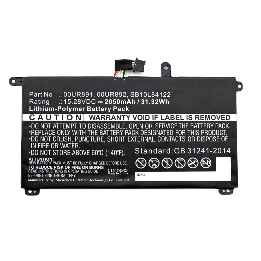 Synergy Digital Laptop Battery, Compatible with Lenovo SB10L84122 Laptop Battery (Li-Pol, 15.28V, 2050mAh)