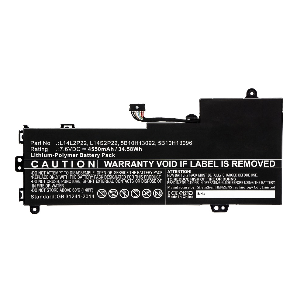 Synergy Digital Laptop Battery, Compatible with Lenovo L14L2P22 Laptop Battery (Li-Pol, 7.6V, 4550mAh)