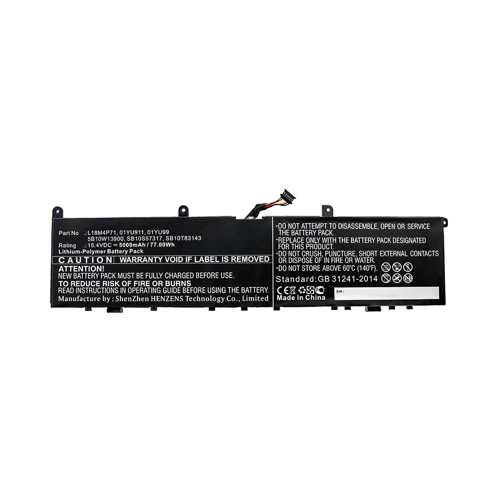 Synergy Digital Laptop Battery, Compatible with Lenovo L18M4P71 Laptop Battery (Li-Pol, 15.4V, 5000mAh)