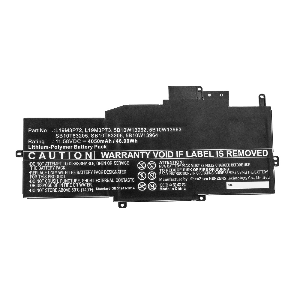 Synergy Digital Laptop Battery, Compatible with Lenovo L19M3P72 Laptop Battery (Li-Pol, 11.58V, 4050mAh)