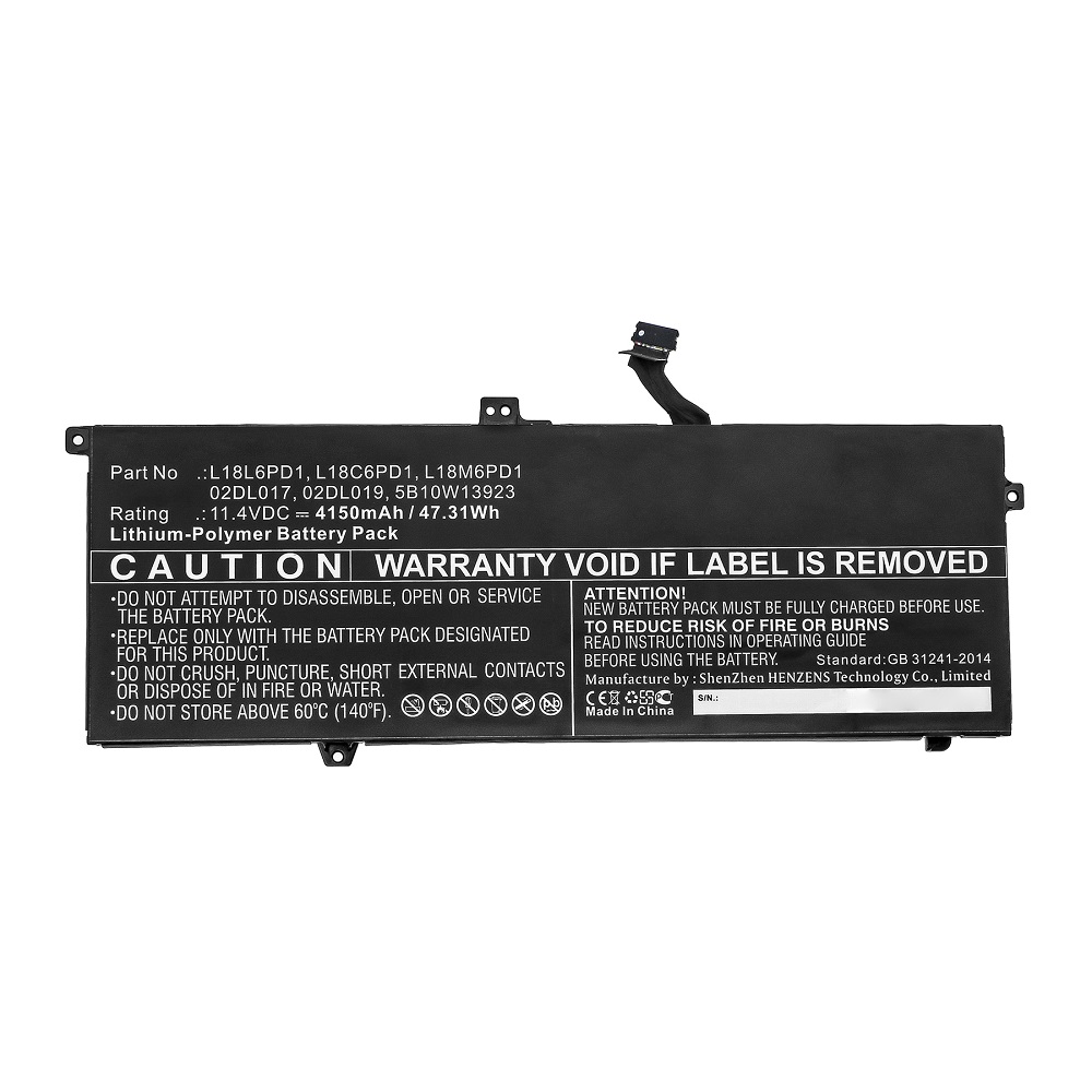 Synergy Digital Laptop Battery, Compatible with Lenovo L18C6PD1 Laptop Battery (Li-Pol, 11.4V, 4150mAh)