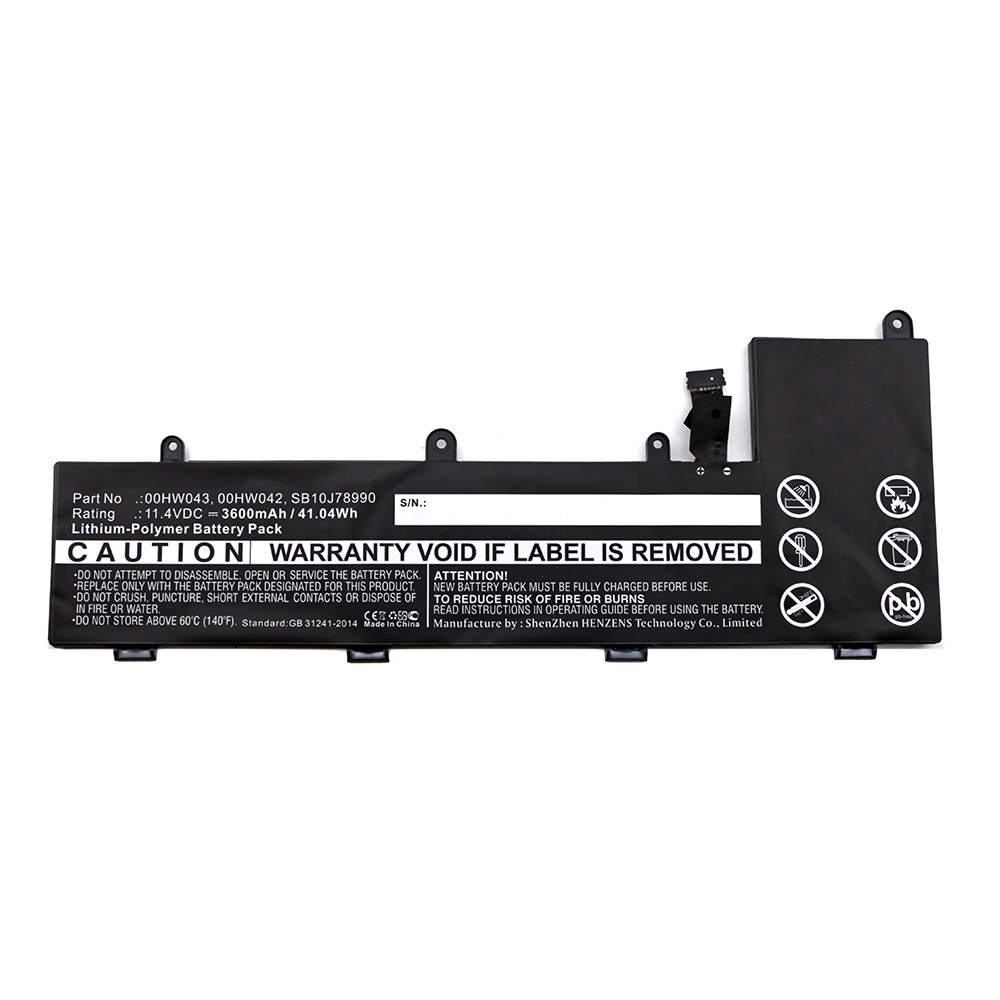 Synergy Digital Laptop Battery, Compatible with Lenovo SB10J78990 Laptop Battery (Li-Pol, 11.4V, 3600mAh)