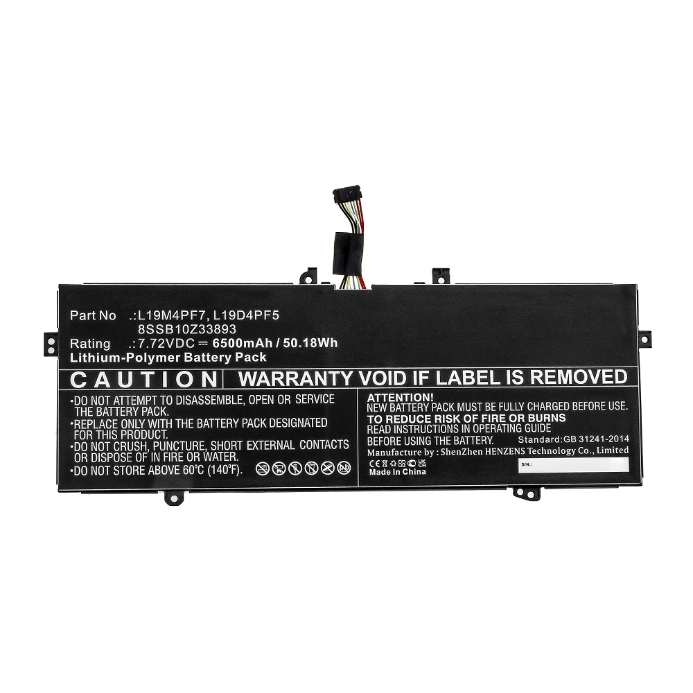 Synergy Digital Laptop Battery, Compatible with Lenovo L19D4PF5 Laptop Battery (Li-Pol, 7.72V, 6500mAh)