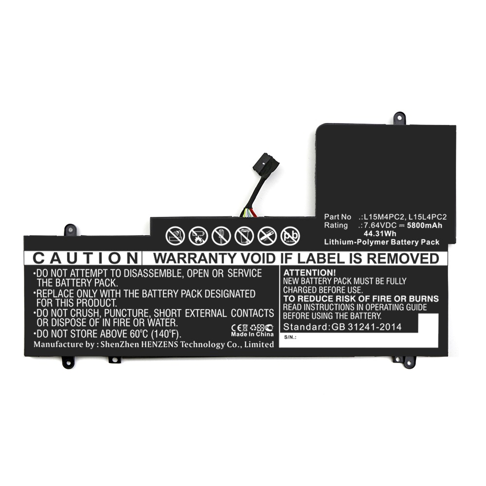 Synergy Digital Laptop Battery, Compatible with Lenovo L15L4PC2 Laptop Battery (Li-Pol, 7.64V, 5800mAh)