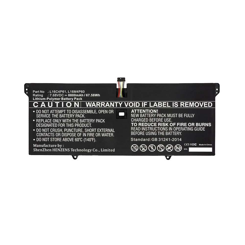 Synergy Digital Laptop Battery, Compatible with Lenovo L16C4P61 Laptop Battery (Li-Pol, 7.68V, 8800mAh)