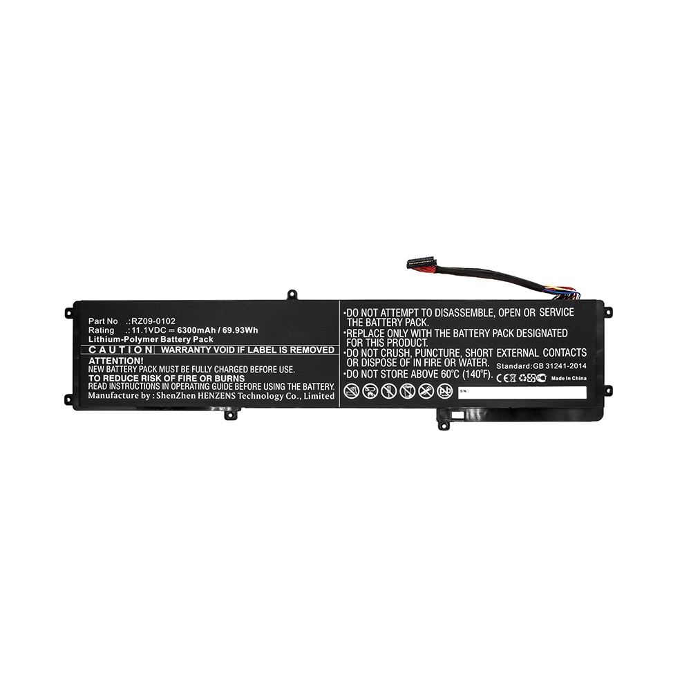 Synergy Digital Laptop Battery, Compatible with Razer RZ09-0102 Laptop Battery (Li-Pol, 11.1V, 6300mAh)