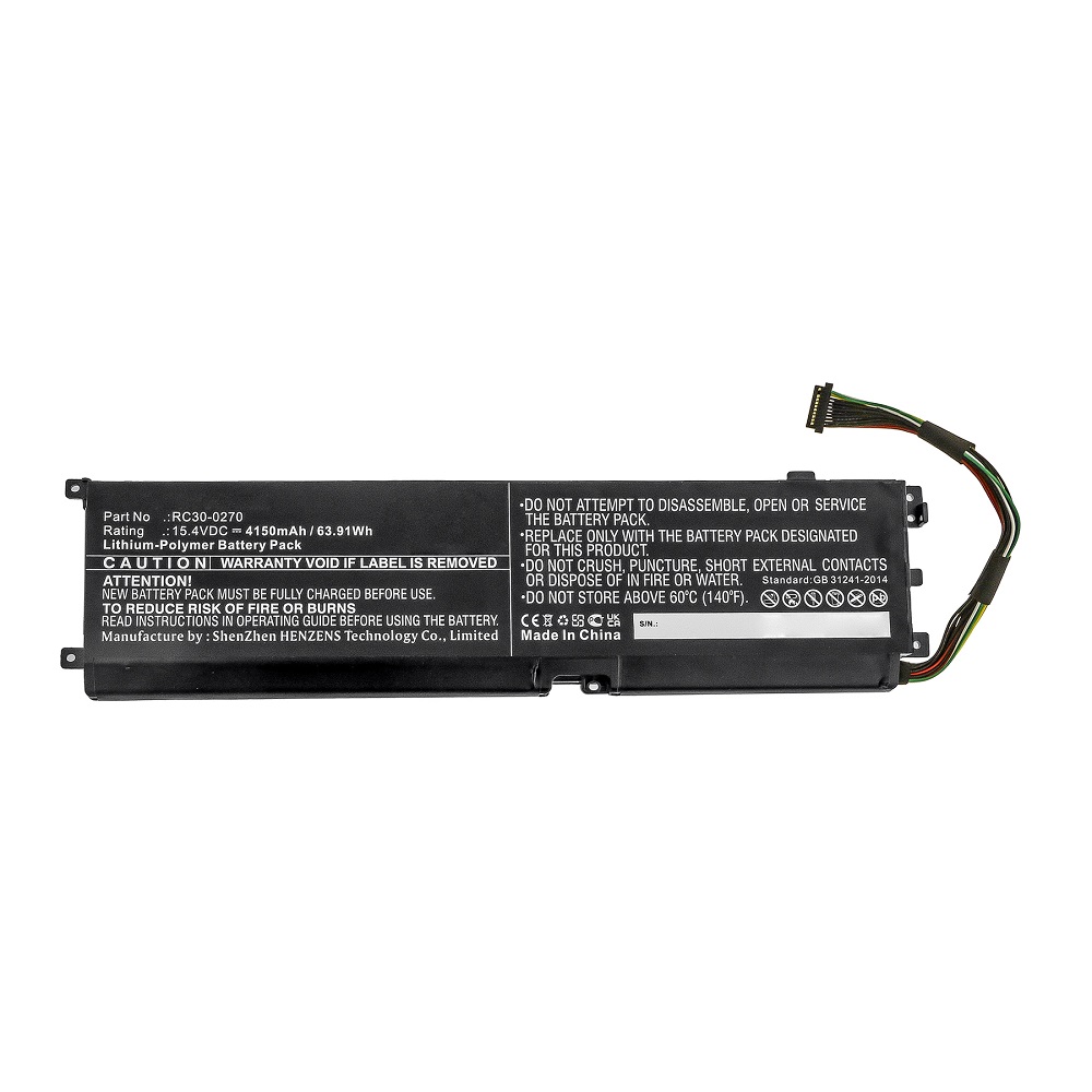 Synergy Digital Laptop Battery, Compatible with Razer RC30-0270 Laptop Battery (Li-Pol, 15.4V, 4150mAh)