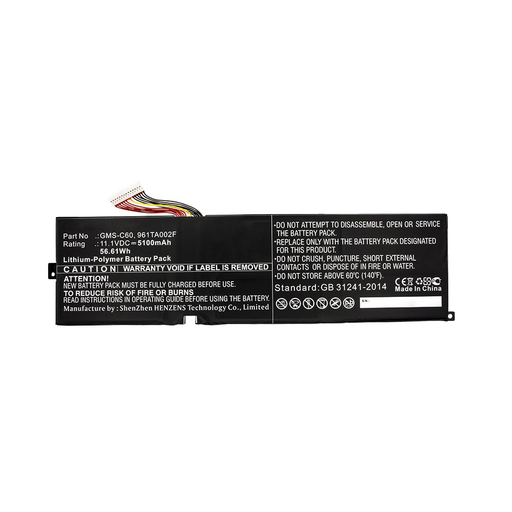 Synergy Digital Laptop Battery, Compatible with Razer GMS-C60 Laptop Battery (Li-Pol, 11.1V, 5100mAh)