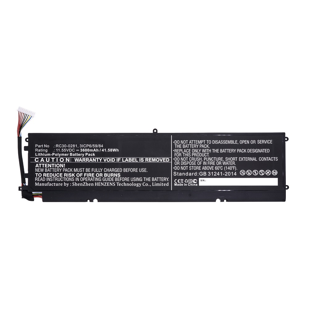 Synergy Digital Laptop Battery, Compatible with Razer RC30-0281 Laptop Battery (Li-Pol, 11.55V, 3600mAh)