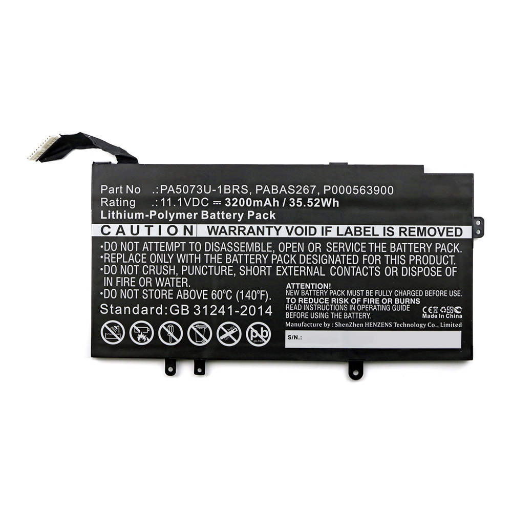 Synergy Digital Laptop Battery, Compatible with Toshiba PA5073U-1BRS Laptop Battery (Li-Pol, 11.1V, 3200mAh)