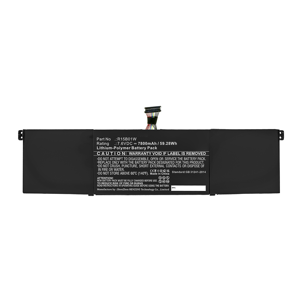 Synergy Digital Laptop Battery, Compatible with Xiaomi R15B01W Laptop Battery (Li-Pol, 7.6V, 7800mAh)