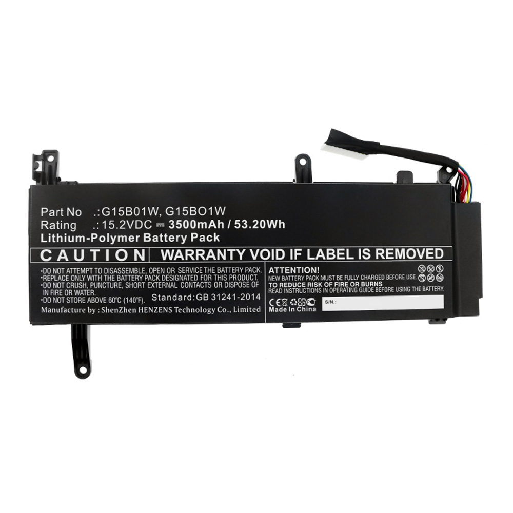 Synergy Digital Laptop Battery, Compatible with Xiaomi G15B01W Laptop Battery (Li-Pol, 15.2V, 3500mAh)