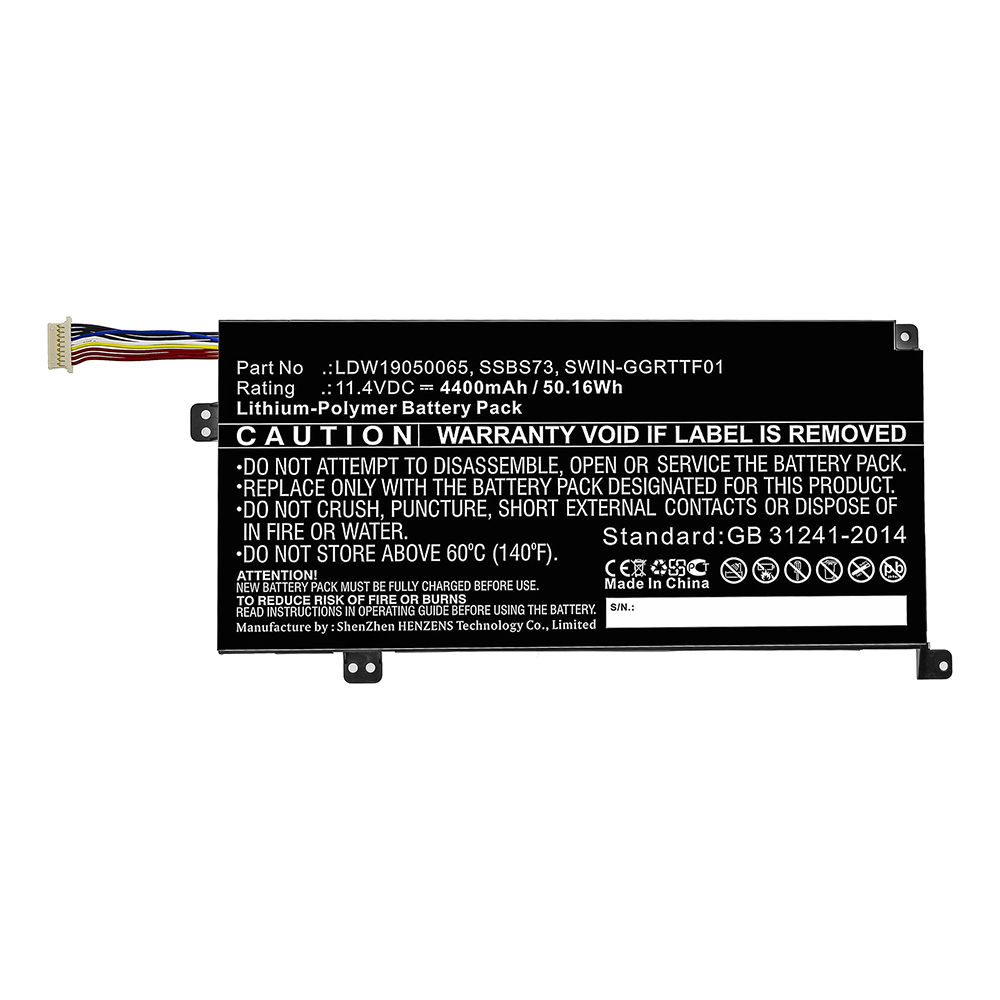 Synergy Digital Laptop Battery, Compatible with LDW19050065 Laptop Battery (11.4V, Li-Pol, 4400mAh)