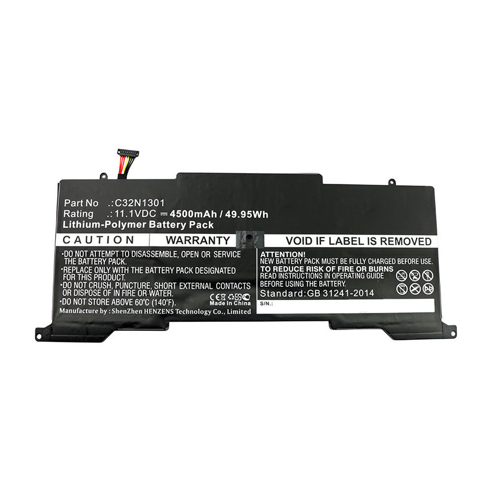 Synergy Digital Laptop Battery, Compatible with Asus C32N1301 Laptop Battery (Li-Pol, 11.1V, 4500mAh)