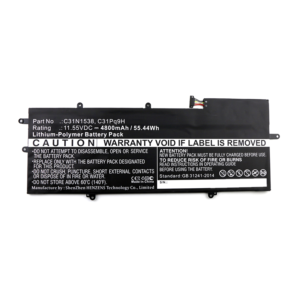 Synergy Digital Laptop Battery, Compatible with Asus C31N1538 Laptop Battery (Li-Pol, 11.55V, 4800mAh)