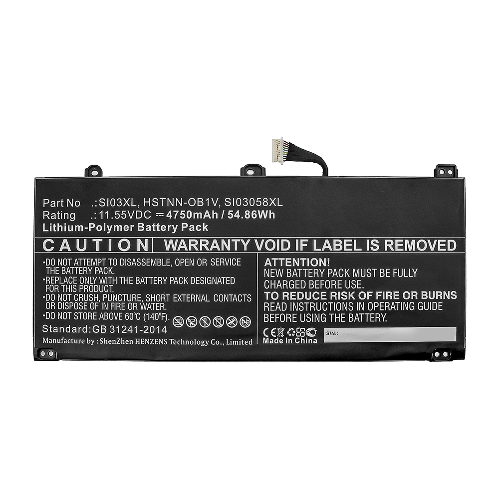 Synergy Digital Laptop Battery, Compatible with HP SI03XL Laptop Battery (Li-Pol, 11.55V, 4750mAh)