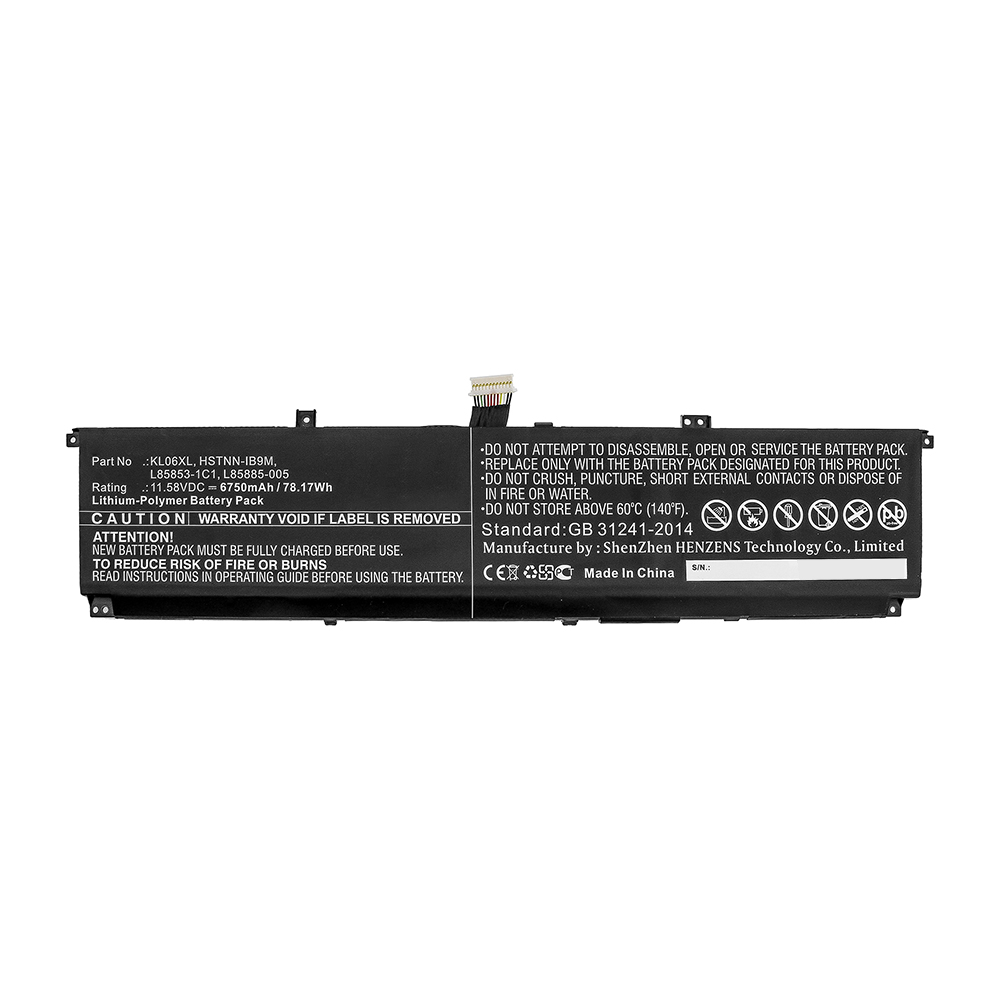 Synergy Digital Laptop Battery, Compatible with HP KL06XL Laptop Battery (Li-Pol, 11.58V, 6750mAh)