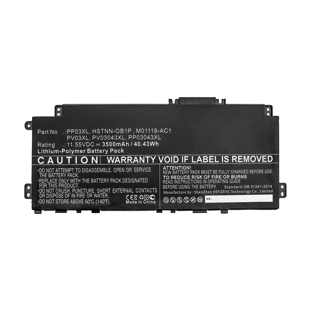 Synergy Digital Laptop Battery, Compatible with HP PP03XL Laptop Battery (Li-Pol, 11.55V, 3500mAh)