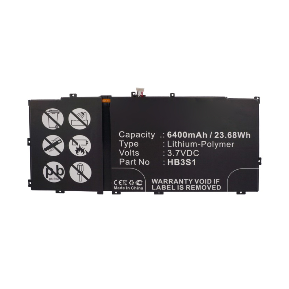 Synergy Digital Laptop Battery, Compatible with Huawei HB3S1 Laptop Battery (Li-Pol, 3.7V, 6400mAh)