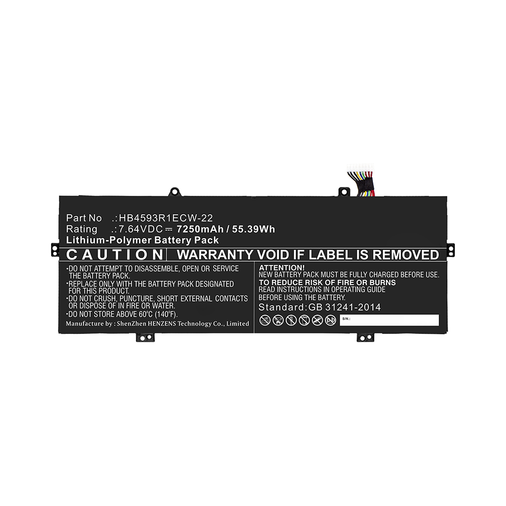 Synergy Digital Laptop Battery, Compatible with Huawei HB4593R1ECW-22 Laptop Battery (Li-Pol, 7.64V, 7250mAh)