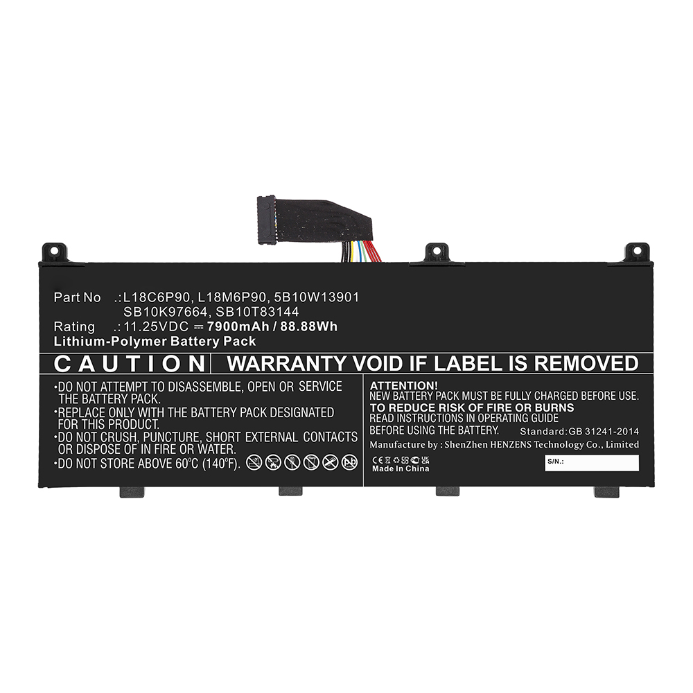 Synergy Digital Laptop Battery, Compatible with Lenovo L18C6P90 Laptop Battery (Li-Pol, 11.25V, 7900mAh)