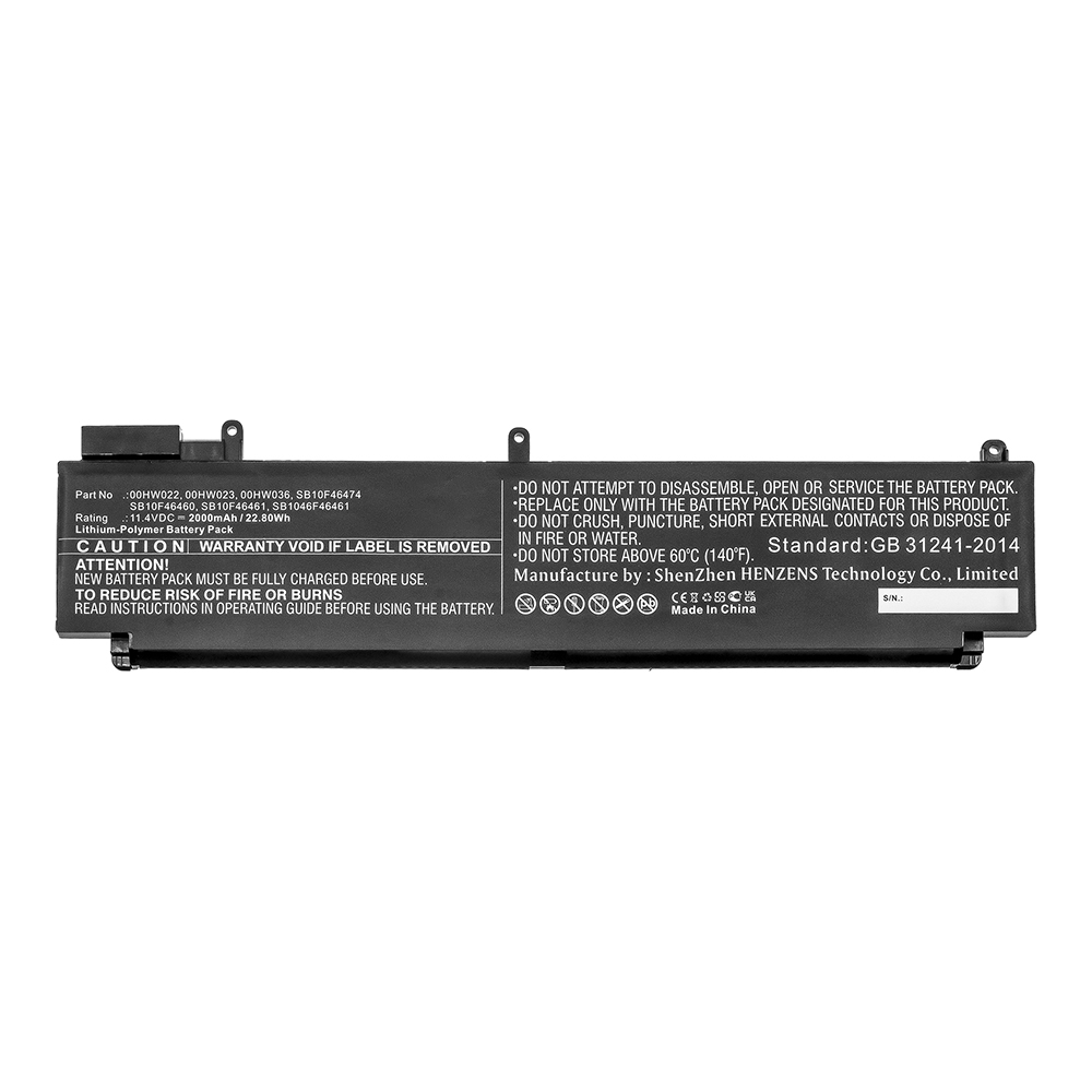 Synergy Digital Laptop Battery, Compatible with Lenovo 00HW022 Laptop Battery (Li-Pol, 11.4V, 2000mAh)