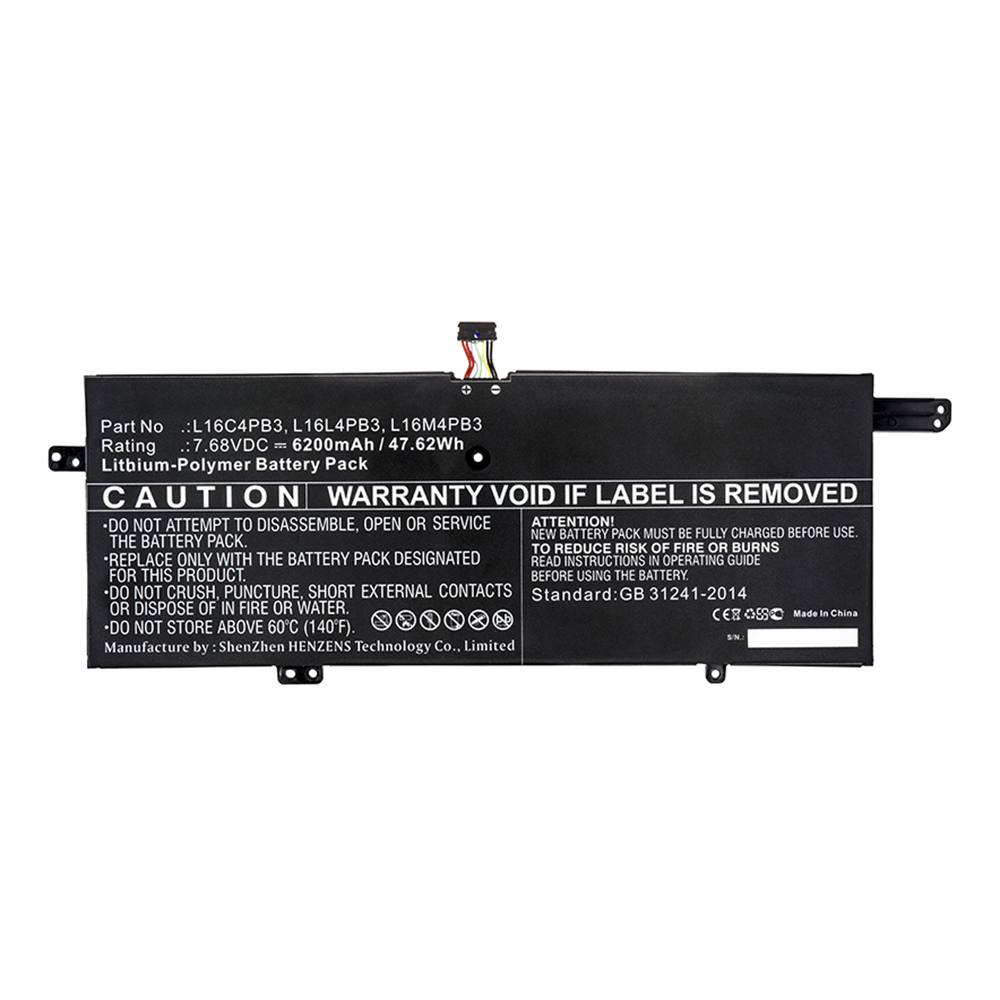 Synergy Digital Laptop Battery, Compatible with Lenovo L16C4PB3 Laptop Battery (Li-Pol, 7.68V, 6200mAh)