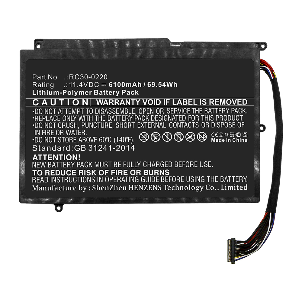 Synergy Digital Laptop Battery, Compatible with Razer RC30-0220 Laptop Battery (Li-Pol, 11.4V, 6100mAh)