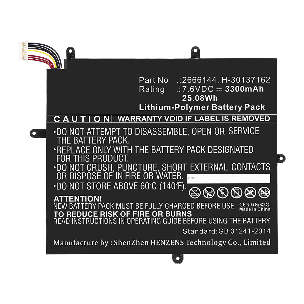 Synergy Digital Laptop Battery, Compatible with Teclast H-30137162 Laptop Battery (Li-Pol, 7.6V, 3300mAh)