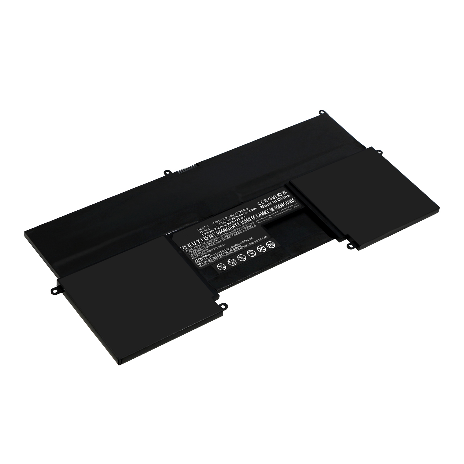 Synergy Digital Laptop Battery, Compatible with Vizio SQU-1108 Laptop Battery (Li-pol, 7.4V, 6950mAh)