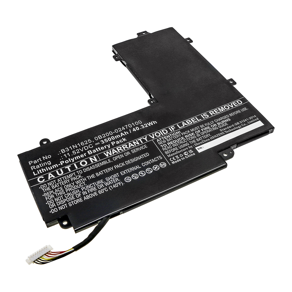 Synergy Digital Laptop Battery, Compatible with Asus B31N1625 Laptop Battery (Li-Pol, 11.52V, 3500mAh)