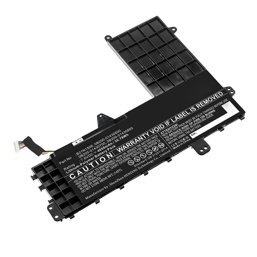 Synergy Digital Laptop Battery, Compatible with Asus B21N1506 Laptop Battery (Li-Pol, 7.6V, 4050mAh)