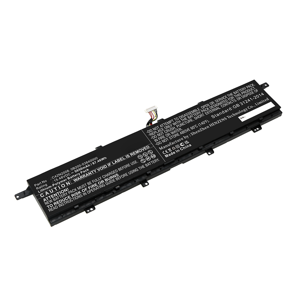 Synergy Digital Laptop Battery, Compatible with Asus C42N2008 Laptop Battery (Li-Pol, 15.48V, 5650mAh)