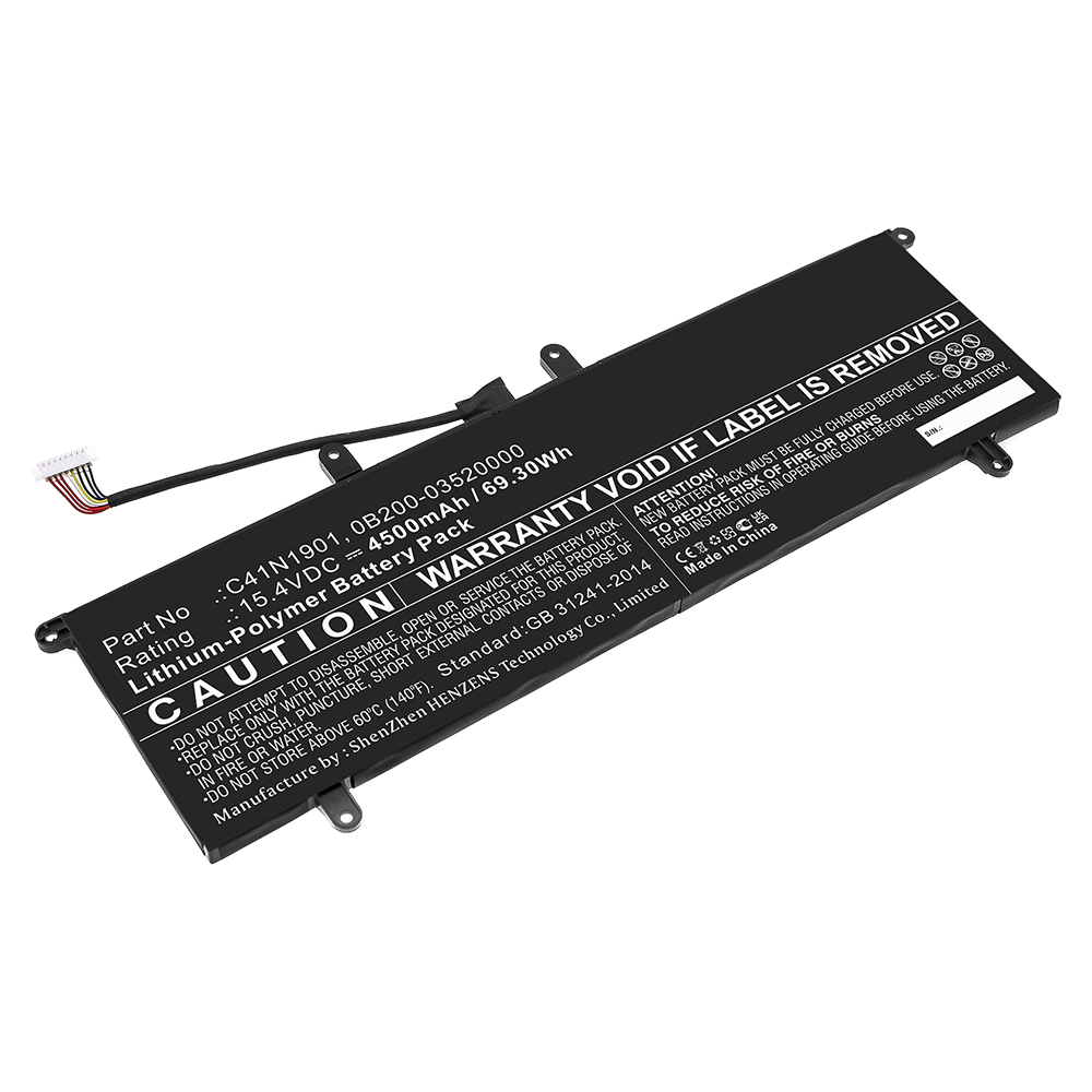 Synergy Digital Laptop Battery, Compatible with Asus C41N1901 Laptop Battery (Li-Pol, 15.4V, 4500mAh)