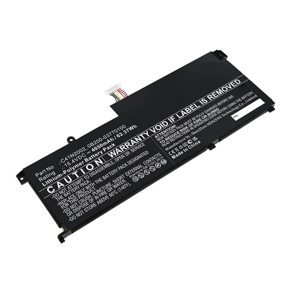 Synergy Digital Laptop Battery, Compatible with Asus  C41N2002 Laptop Battery (Li-Pol, 15.4V, 4050mAh)