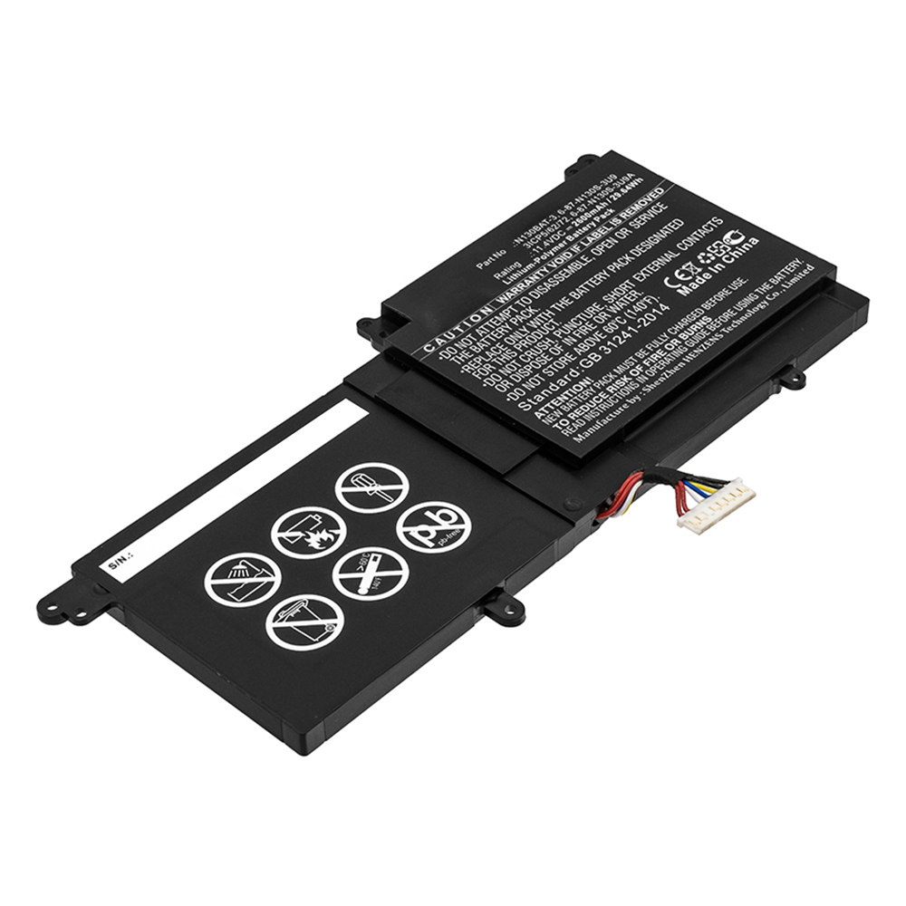 Synergy Digital Laptop Battery, Compatible with Clevo N130BAT-3 Laptop Battery (Li-Pol, 11.4V, 2600mAh)
