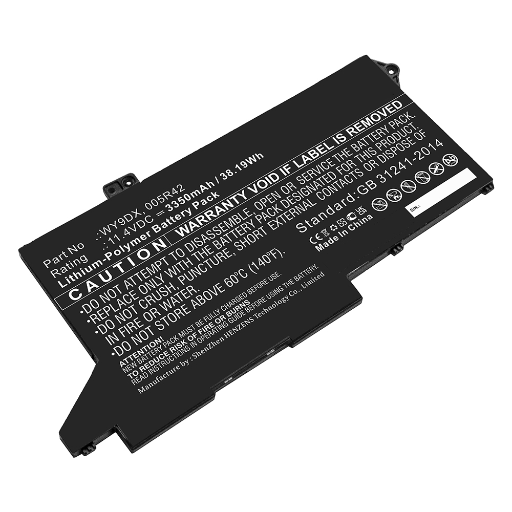 Synergy Digital Laptop Battery, Compatible with DELL WY9DX Laptop Battery (Li-Pol, 11.4V, 3350mAh)