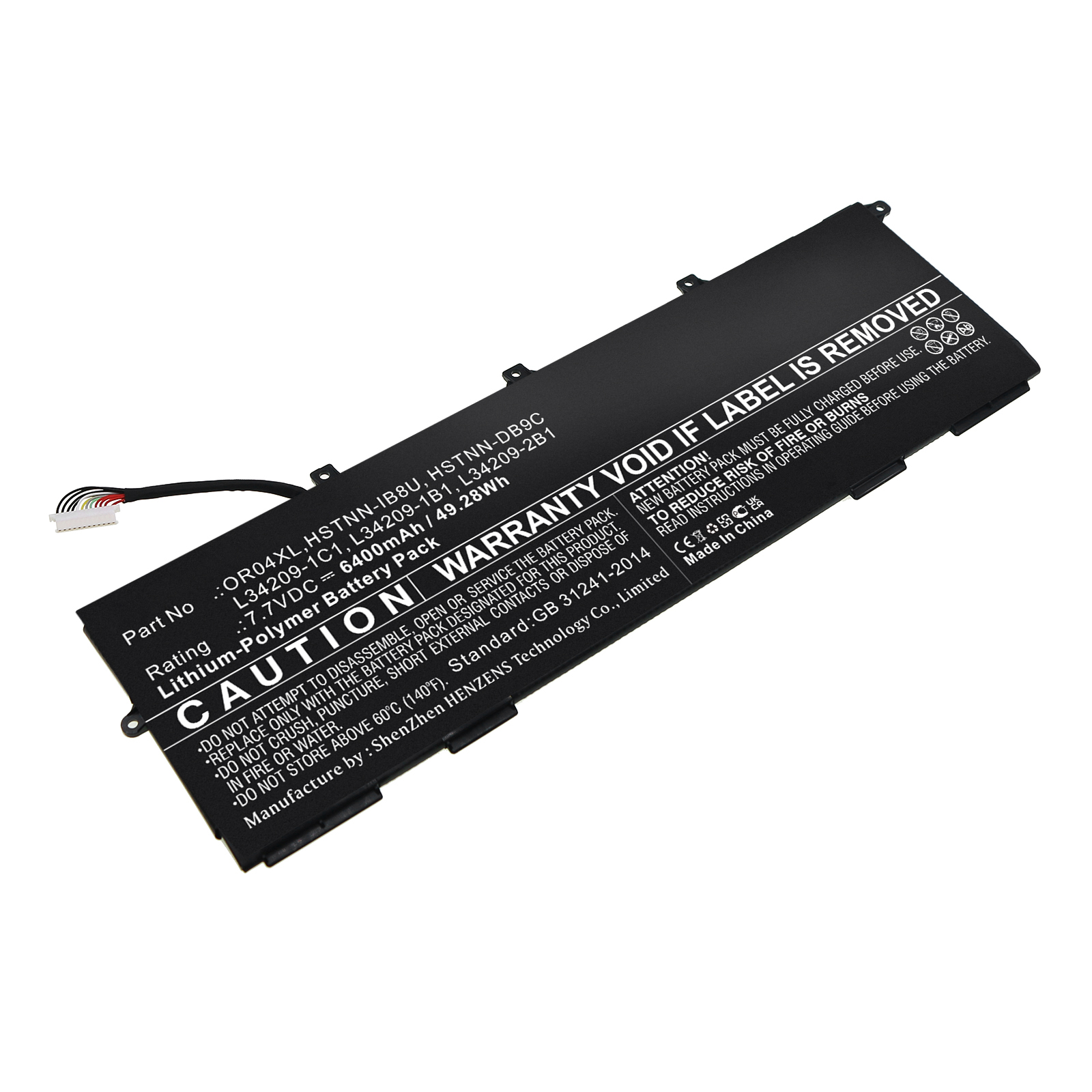 Synergy Digital Laptop Battery, Compatible with HP HSTNN-DB9C Laptop Battery (Li-Pol, 7.7V, 6400mAh)