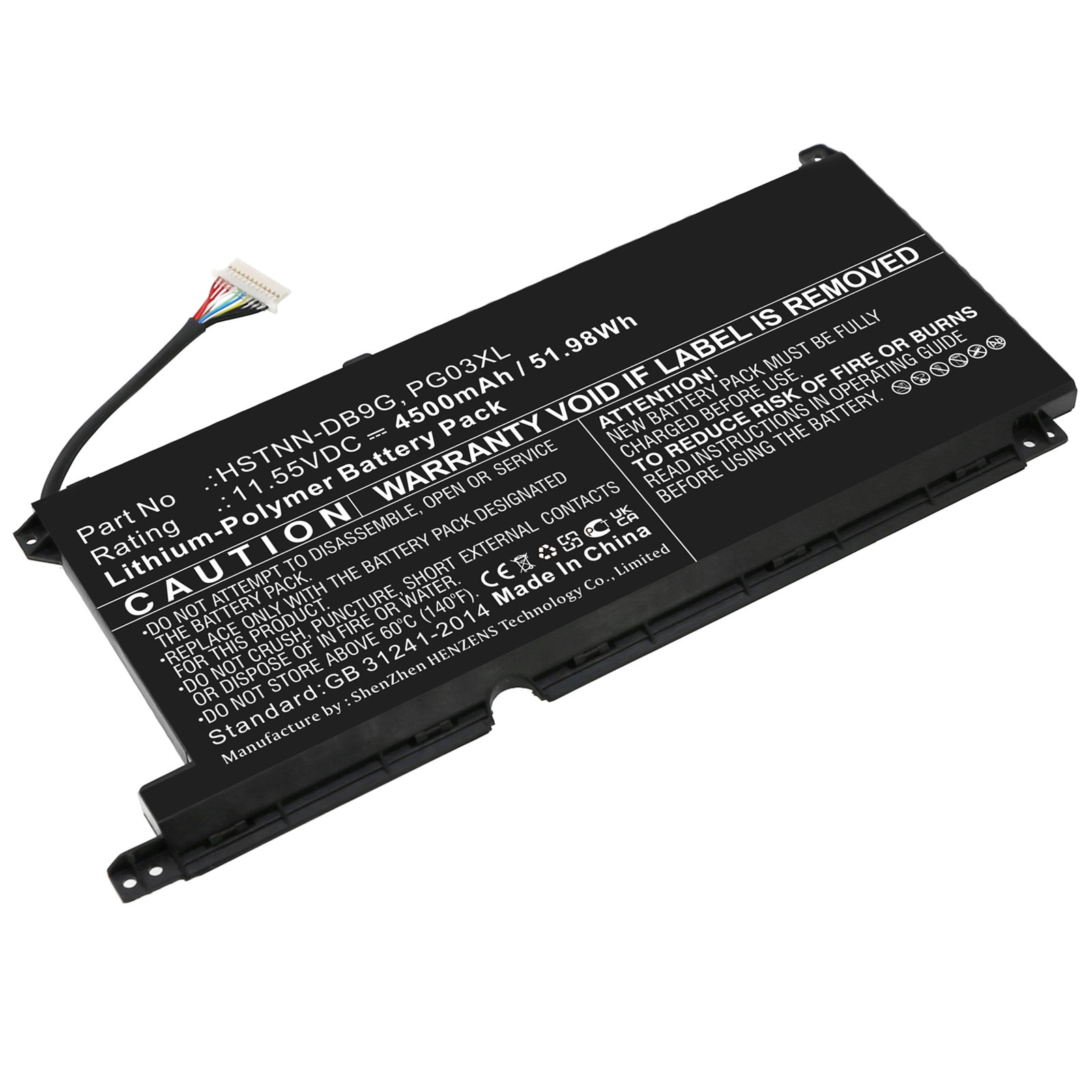 Synergy Digital Laptop Battery, Compatible with HP PG03052XL Laptop Battery (Li-Pol, 11.55V, 4500mAh)