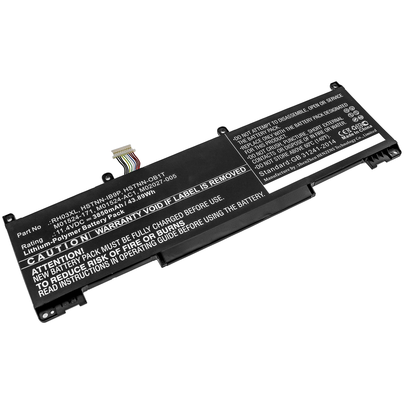 Synergy Digital Laptop Battery, Compatible with HP RH03XL Laptop Battery (Li-Pol, 11.4V, 3850mAh)