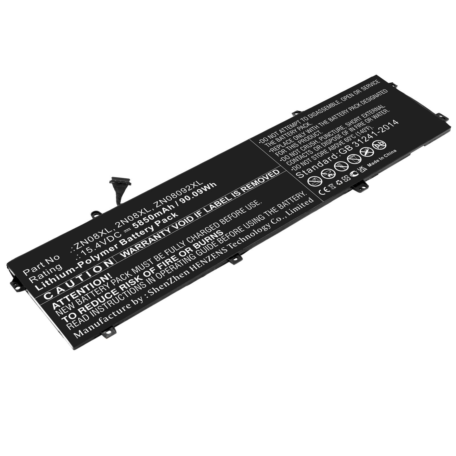 Synergy Digital Laptop Battery, Compatible with HP ZN08XL Laptop Battery (Li-Pol, 15.4V, 5850mAh)