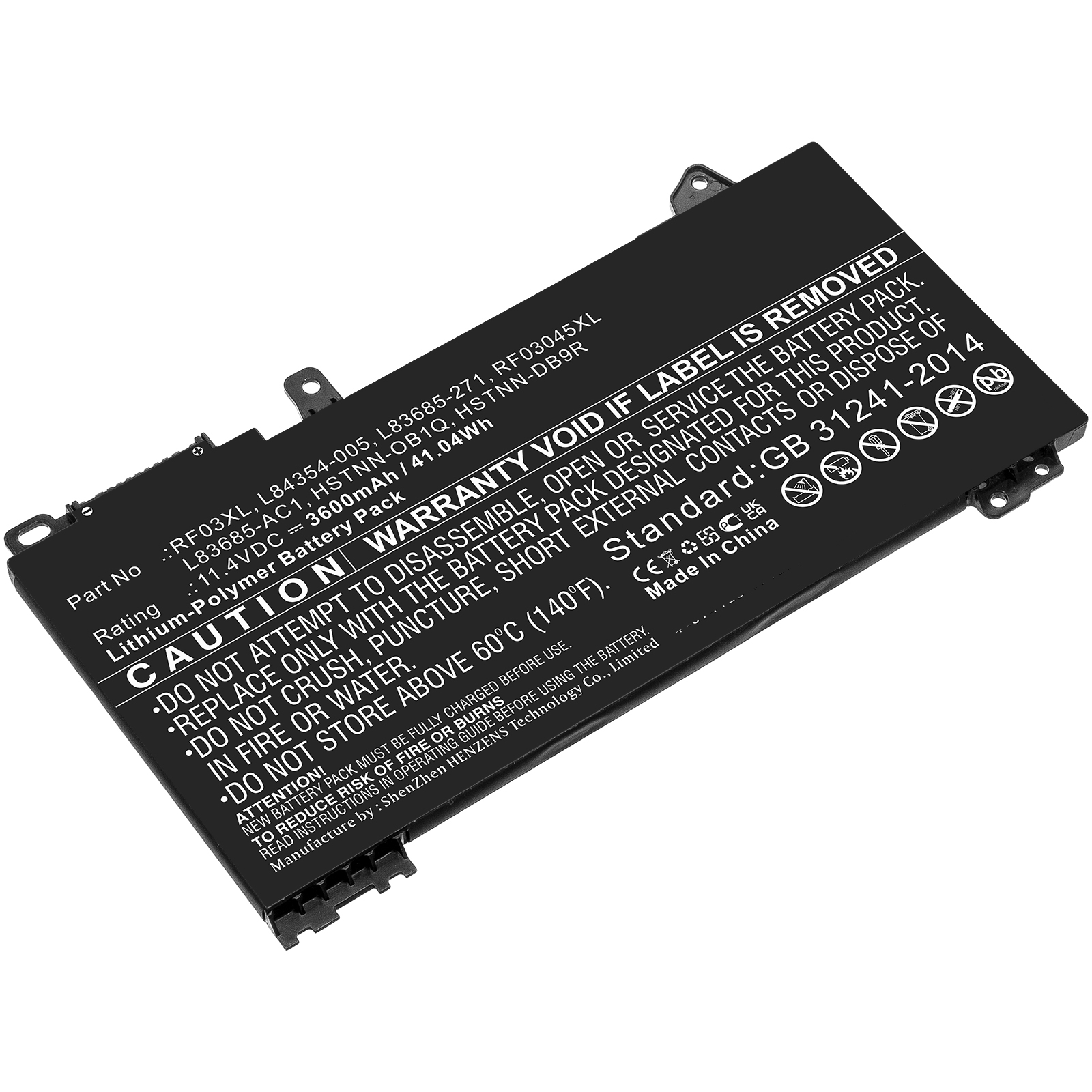 Synergy Digital Laptop Battery, Compatible with HP RF03XL Laptop Battery (Li-Pol, 11.4V, 3600mAh)