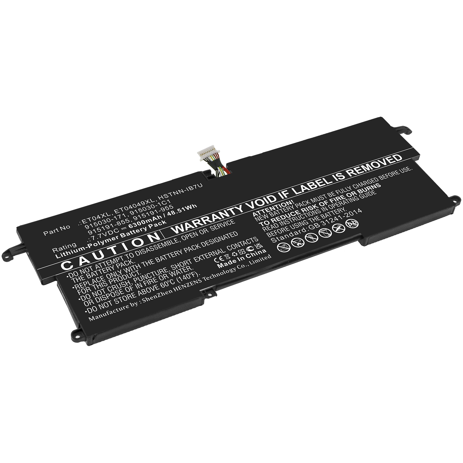 Synergy Digital Laptop Battery, Compatible with HP ET04XL Laptop Battery (Li-Pol, 7.7V, 6300mAh)
